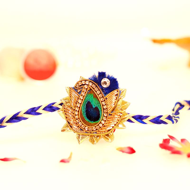 Peacock Zardosi Rakhi