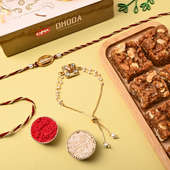 Pearl Bhaiya Bhabhi Rakhi Set N Dhoda Burfi