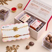 Pearl Bhaiya Bhabhi Rakhi Set With Choco Dragees