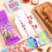 Bhai Bhabhi Pastel Bead Rakhis N Treats Hamper