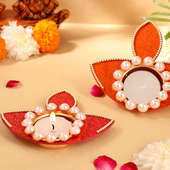 Pearl Glow Diwali Diya Candle Set