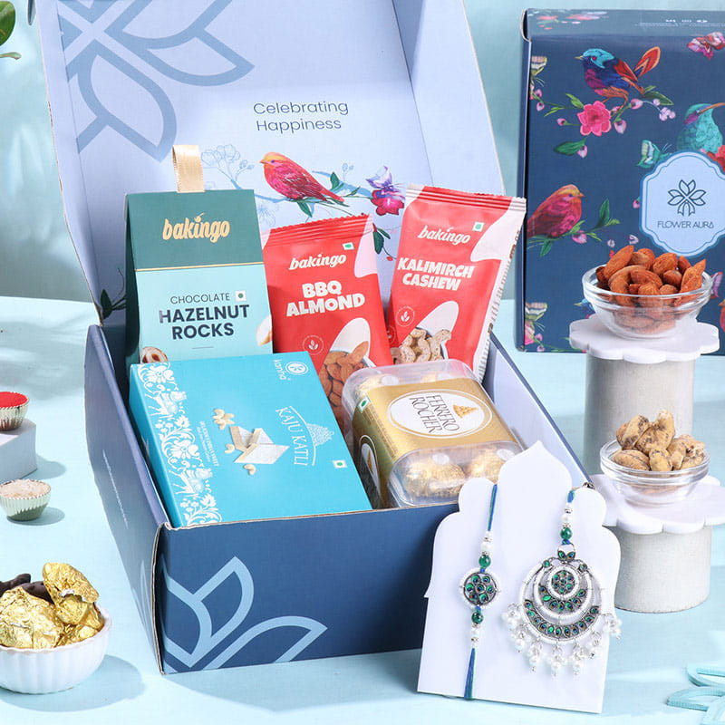 Pearl Morpankh Rakhi N Gourmet Treats Hamper