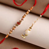 Buy Pearl N Beads Couple Rakhi for Bhaiya bhabhi in USA
