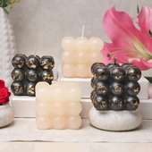 Pearl N Black Diwali Bubble Candle Set