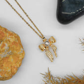 Pearl N Crystal Bow Pendant