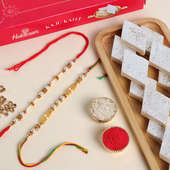 Pearl Rakhi Combo With Kaju Katli