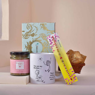 Pearl Rakhi With Coffee Beans Mug N Cookies