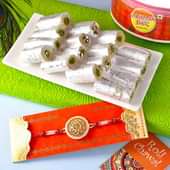 Pearl Rakhi With Kaju Roll