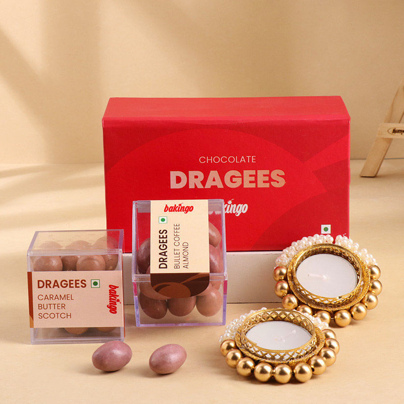 Pearl Studded Diyas With Dragees