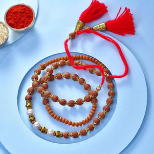 Pearls And Beads Bracelet Like Mauli Rakhi