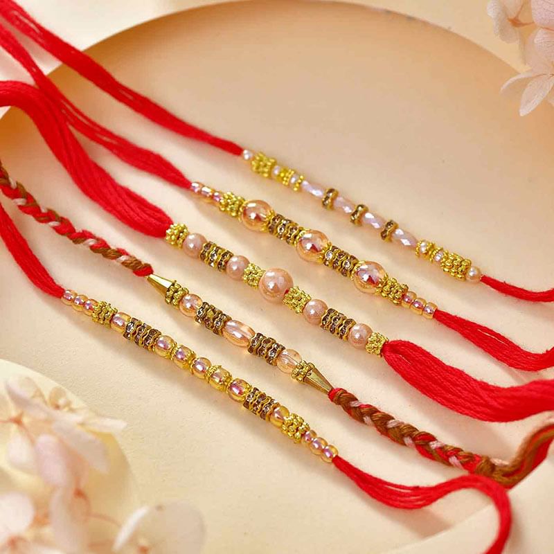 Pearls N Beaded Five Rakhi Set