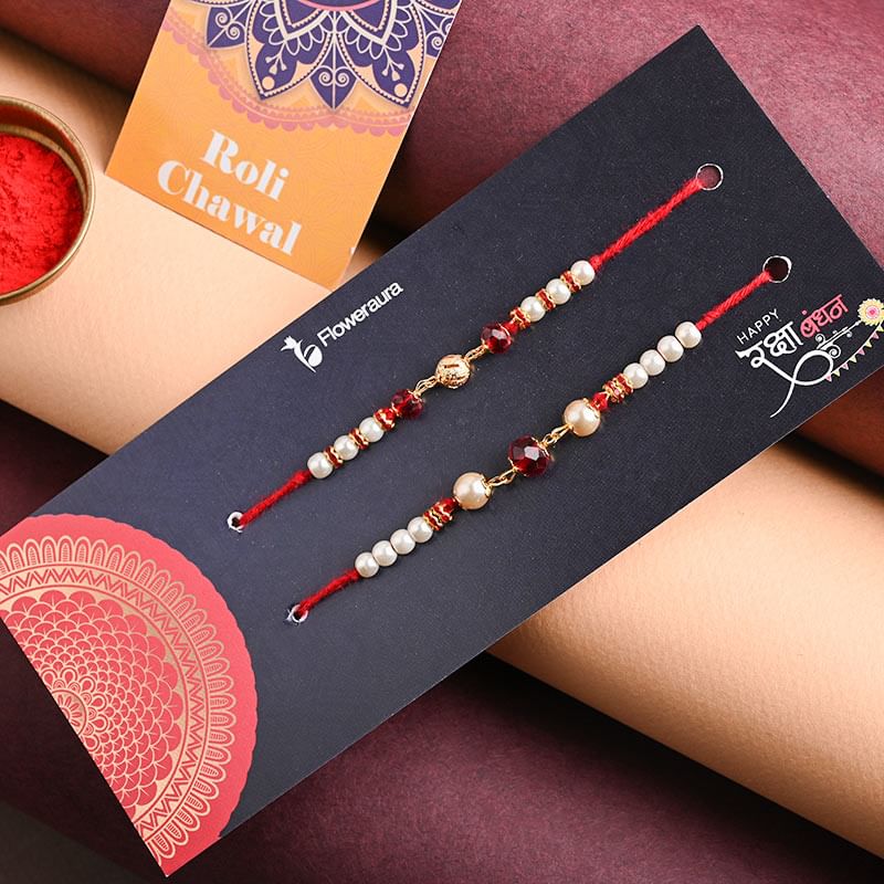 Order Pearls N Beads Rakhi Set Online - Pearl Rakhi