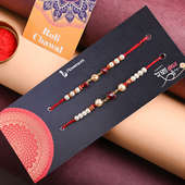 Order Pearls N Beads Rakhi Set Online - Pearl Rakhi