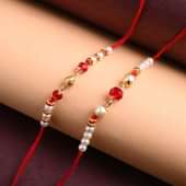 Designer Pearls N Beads Rakhi Set Online - Pearl Rakhi