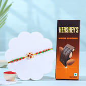 Pearls N Stone Rakhi With Chocolate Bar