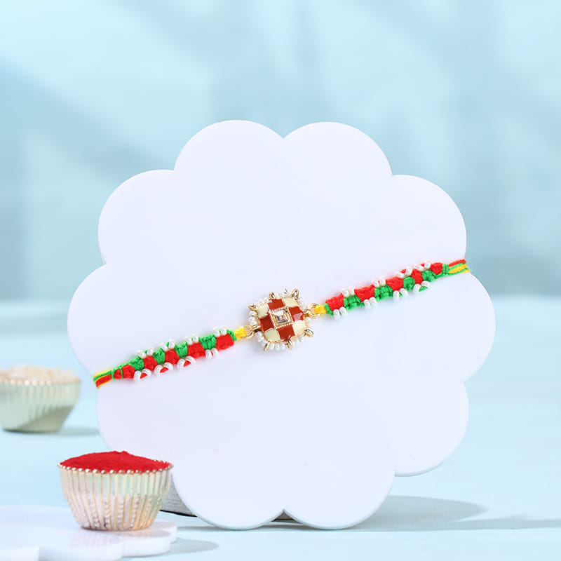 Pearls N Stone Rakhi With Gulab Jamun