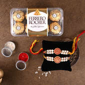 Pearly rocher Rakhi pack - Set of 2 Designer Rakhi