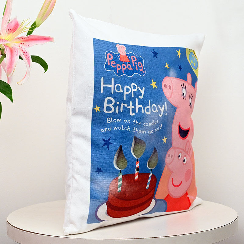 Peppa Pig Birthday Personalised Cushion