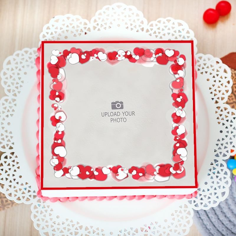 Photo Cake for Anniversary - Top View