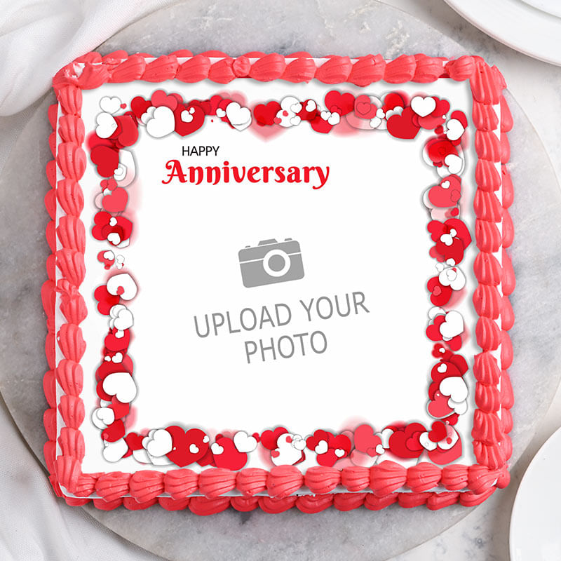 Photo Cake for Anniversary - Top View