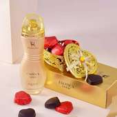 Perfume N Golden Chocolate Box For Valentine Day