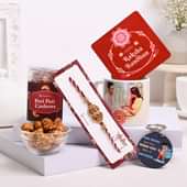 Send Peri Kaju N Mug Coaster With Rakhi N Key Chain in India - Personalised Rakhi Online