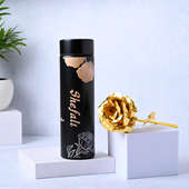 Personalise Digital Bottle With Golden Rose