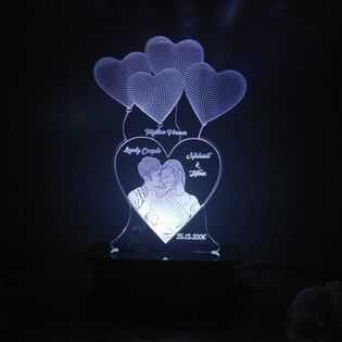 Heart Balloon Acrylic LED Lamp