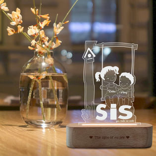Personalised Acrylic Sibling Lamp