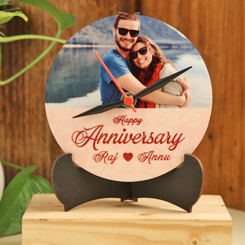 Personalised Anniversary Table Clock