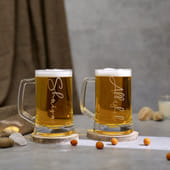 Personalised Beer Mug Set For Couple