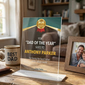 Personalised Best Father Award Plaque