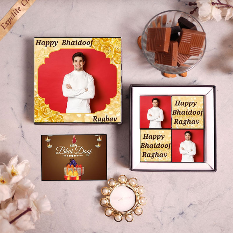 Personalised Bhai Dooj Four Piece Choco Box