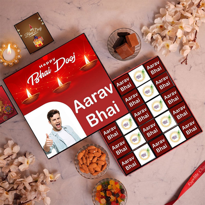 Personalised Bhai Dooj Twenty Five Piece Choco Box
