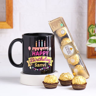 Personalised Birthday Mug with Ferro Chocoalte