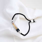 Personalised Black Adjustable Bracelet