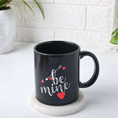 Personalised Black Ceramic Mug For Valentine's Day