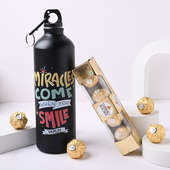 Personalised Black Sipper With Ferrero Rocher