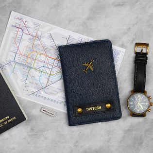 Personalised Blue Passport Cover