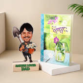 Personalised Caricature With Greeting Card For Fathers Day