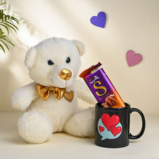 Personalised Ceramic Mug With Teddy N Silk