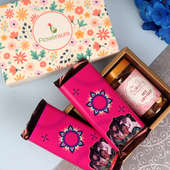 A Floweraura Diwali Gift Box of Dry Fruits and Personalised Chocolate