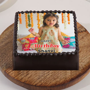 Personalised Chocolate Kids Photo Cake