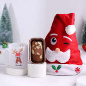 Personalised Christmas Mug With Santa Cap N Plum Cake