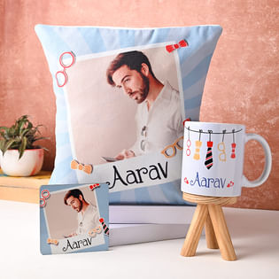 Gentleman Personalised Cushion Coaster N Mug