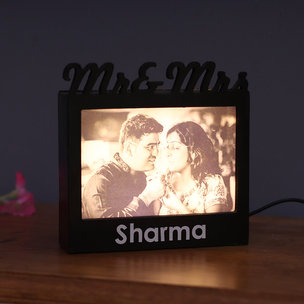 Mr. and Mrs. Personalised Lamp