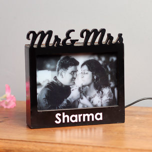 Mr. and Mrs. Personalised Lamp with Clear View