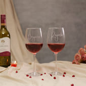 Personalised Couple Name Wine Glass Duo