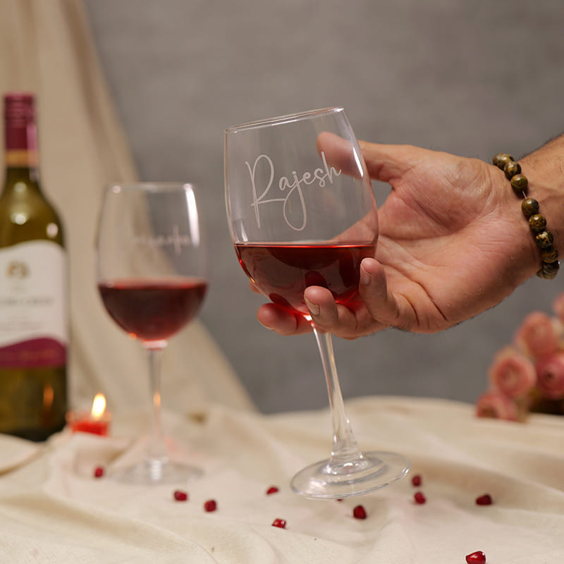 Personalised Couple Name Wine Glass Duo
