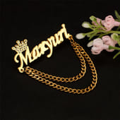 Personalised Crown Brooch Pin